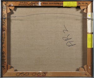 Jules Bekker - Acryl op doek, Ping pong voor een kamerjas - Ingelijst kopen? Bied vanaf 60!
