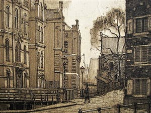 Johannes Josseaud - Zeldzame Amsterdam Ets "Binnengasthuis Oudezijds Achterburgwal" gesigneerd kopen? Bied vanaf 1!