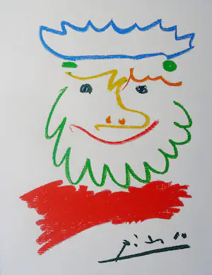 Pablo Picasso - Koning Badadilma - Lithographische afdruk uit 1965 drukgesigneerd kopen? Bied vanaf 85!