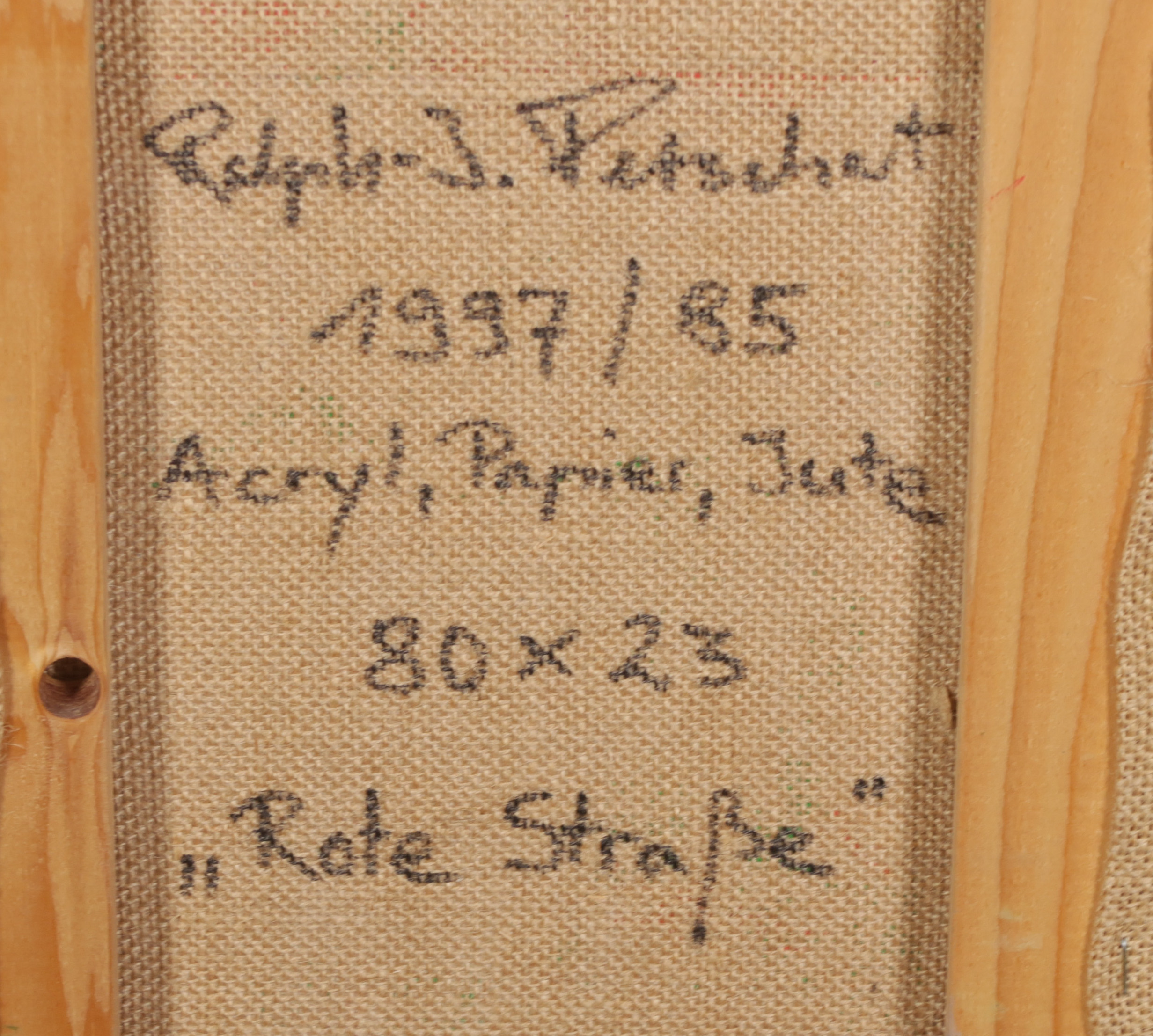 Ralph J. Petschat - Acryl en papier op Jute, Rote Strasse kopen? Bied vanaf 80!