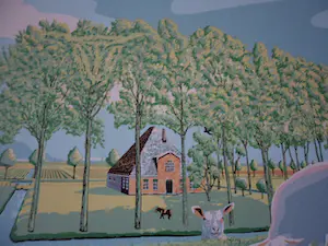 Marcus van Hoorn - Zeefdruk, Titel, "Hollandse Pyramide". kopen? Bied vanaf 35!