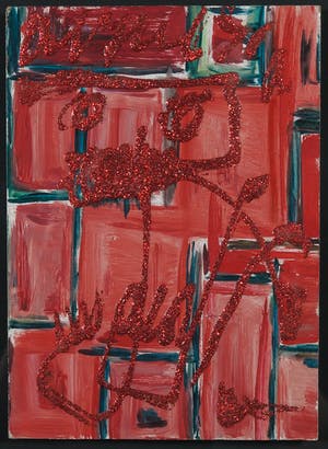 Karel Appel - Gemengde techniek op paneel, Kerstkaart - Ingelijst kopen? Bied vanaf 1!