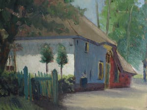 Johan Gerhard Siemer - Olieverf op paneel, “Boerderij” – gesigneerd en ingelijst – ca 1950 kopen? Bied vanaf 50!