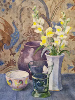 Lien Verburgt-Kramers - Omstreeks 1930 geschilderde gemengde techniek "stilleven met roemer" kopen? Bied vanaf 67!