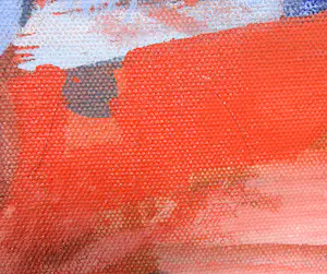 Eveline Visser - Olieverf op doek, Lichtblauw stilleven in rood interieur (Groot) kopen? Bied vanaf 100!