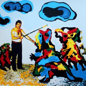 Karel Appel - Kleurenzeefdruk de tovenaar handgesigneerd uit 1977 kopen? Bied vanaf 250!