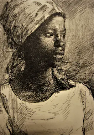 Aat Veldhoen - TWEE(2) Rotaprenten "donkere vrouw" & "Diny" potloodgesigneerd kopen? Bied vanaf 48!