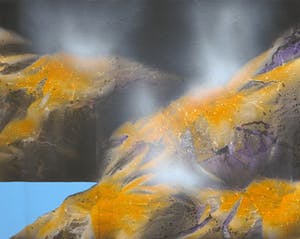 Vincent Mengin-Lecreult - Gemengde techniek op doek, Paysage jaune kopen? Bied vanaf 1!