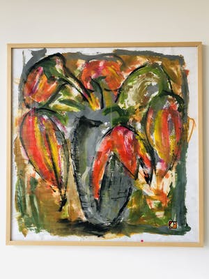 Niet of onleesbaar gesigneerd - Vaas met tulpen kopen? Bied vanaf 1!