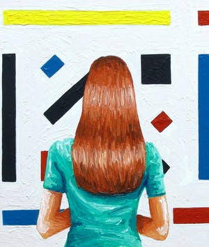 Gerard Boersma - Composition (Vrouw kijkend naar schilderij van Bart van der Leck) kopen? Bied vanaf 75!