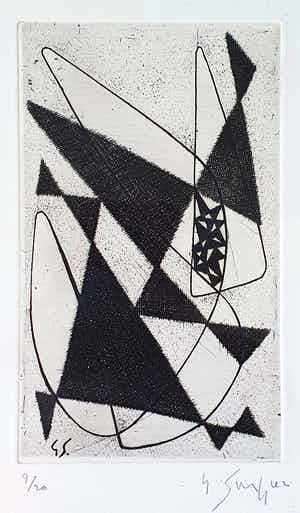 Gustave Singier - Papillons | Ingelijst verkocht voor € 75!