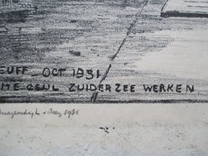 Herman Heuff - Litho "Geheime geul Zuiderzeewerken" kopen? Bied vanaf 1!