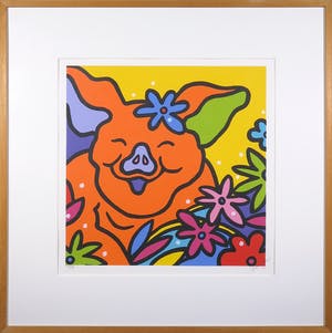 Shunyam - Zeefdruk, Tante Plant - Ingelijst kopen? Bied vanaf 35!