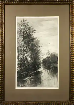 Willem Steelink (sr.) - Ets naar een schilderij van Theophile de Bock - Ingelijst verkauft für € 35!