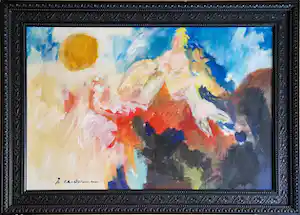 Jan Peter van Opheusden - Olieverf op doek 'Intocht van Venus' - ingelijst (zeer groot) verkauft für € 650!