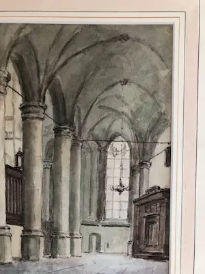 Clement Bezemer - interieur van kerk te Dordrecht kopen? Bied vanaf 35!
