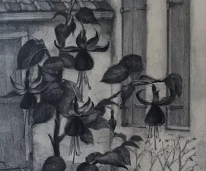 Aart van Dobbenburgh - Z.t. (Fuchsia in vensterbank) kopen? Bied vanaf 75!