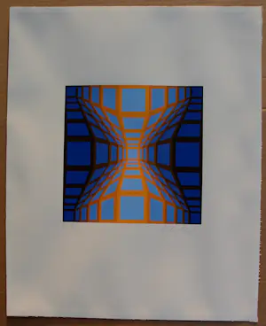 Victor Vasarely - Zeefdruk: Kek Egg II kopen? Bied vanaf 299!
