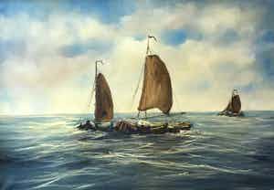 Jan Kelderman - C4780-2, Varende boten verkocht voor € 90!