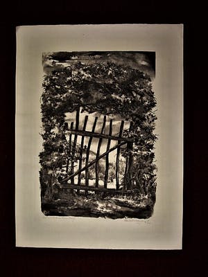 Aart van Dobbenburgh - Fraai Realistisch 1963 Litho "Landhek in Limburg" gesigneerd kopen? Bied vanaf 10!