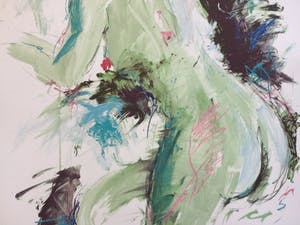 Annemarie de Groot - Subtiel naakt | Grote kleuren zeefdruk kopen? Bied vanaf 45!