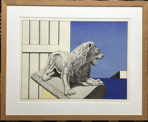 Marinus Fuit - Litho , gebeeldhouwde leeuw, gesigneerd en ingelijst kopen? Bied vanaf 75!