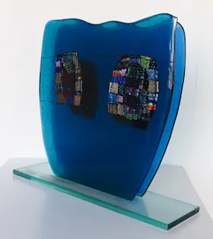 Bert Grotjohann - Glas, Kleurrijk abstract glazen object kopen? Bied vanaf 150!