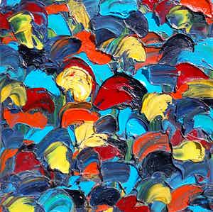 Jac Gijzen - Abstracte compositie, olieverf op doek (in originele lijst) verkocht voor € 395!