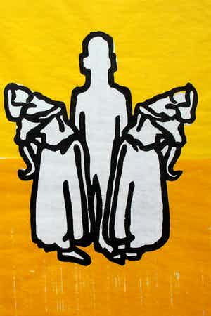 Ad Gerritsen - Houtsnede: De blinde tourist- 1994 verkocht voor € 49!