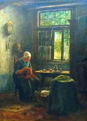 Jacobus Franciscus Brugman - C3059, bordurend meisje in interieur verkocht voor € 125!