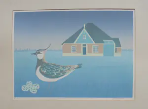 Jurjen Fontein - kievit bij boerderij. Prachtig van kleur! kopen? Bied vanaf 75!