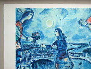 AcheterMarc Chagall - Lovers over Paris - Lithografie - 1985? Enchérissez de 300!
