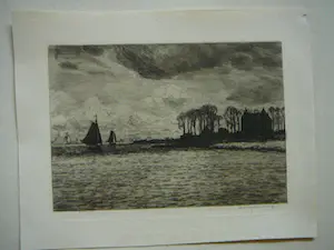 Waalko Jans Dingemans (sr.) - Landschap met water en Kasteel kopen? Bied vanaf 45!