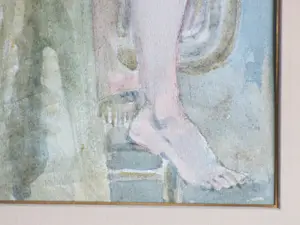 Harry Maas - Naakt voor de spiegel - Aquarel kopen? Bied vanaf 300!