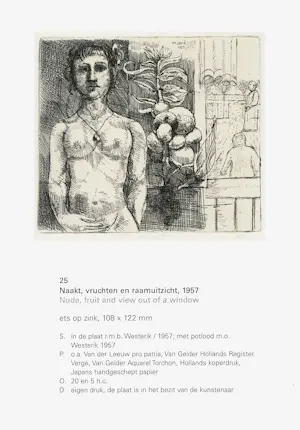 Co Westerik - Naakt, vruchten en raamuitzicht, ets (kleine oplage) kopen? Bied vanaf 275!