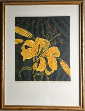 Dianne Bakker - Lelie I (E.A.) | Houtsnede in bijpassende lijst kopen? Bied vanaf 1!