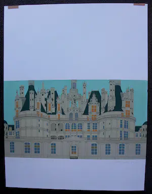 Sees Vlag - Linosnede: Kastelen serie no 3 - 1972 kopen? Bied vanaf 75!