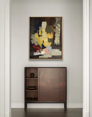 Rene Mels - Wunderschöne, farbenfrohe abstrakte Komposition, um 1958 kopen? Bied vanaf 500!