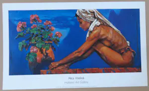 Nico Vrielink - NAAKTE ZITTENDE VROUW / KLEUROFFSET / 60x100cm / SIG / HOLLAND ART GALLERY kopen? Bied vanaf 20!