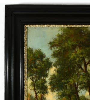 Andries van den Berg - (1852-1944) - " Zonnig Hollands landschap - Oude boer op landweg". kopen? Bied vanaf 300!