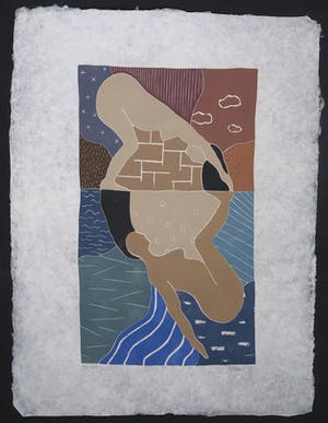 Geertje Briels - Houtdruk op geschept papier, Salto kopen? Bied vanaf 1!