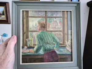 Jan Nijland - Man kijkt uit het raam kopen? Bied vanaf 45!