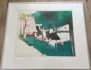 Sylvia Oudkerk - De slager in Lanzou | kleurenets - ingelijst kopen? Bied vanaf 35!