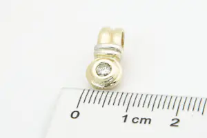 22- Bicolor gouden 14 karaats solitair hanger - met 0.15 ct briljant kopen? Bied vanaf 150!
