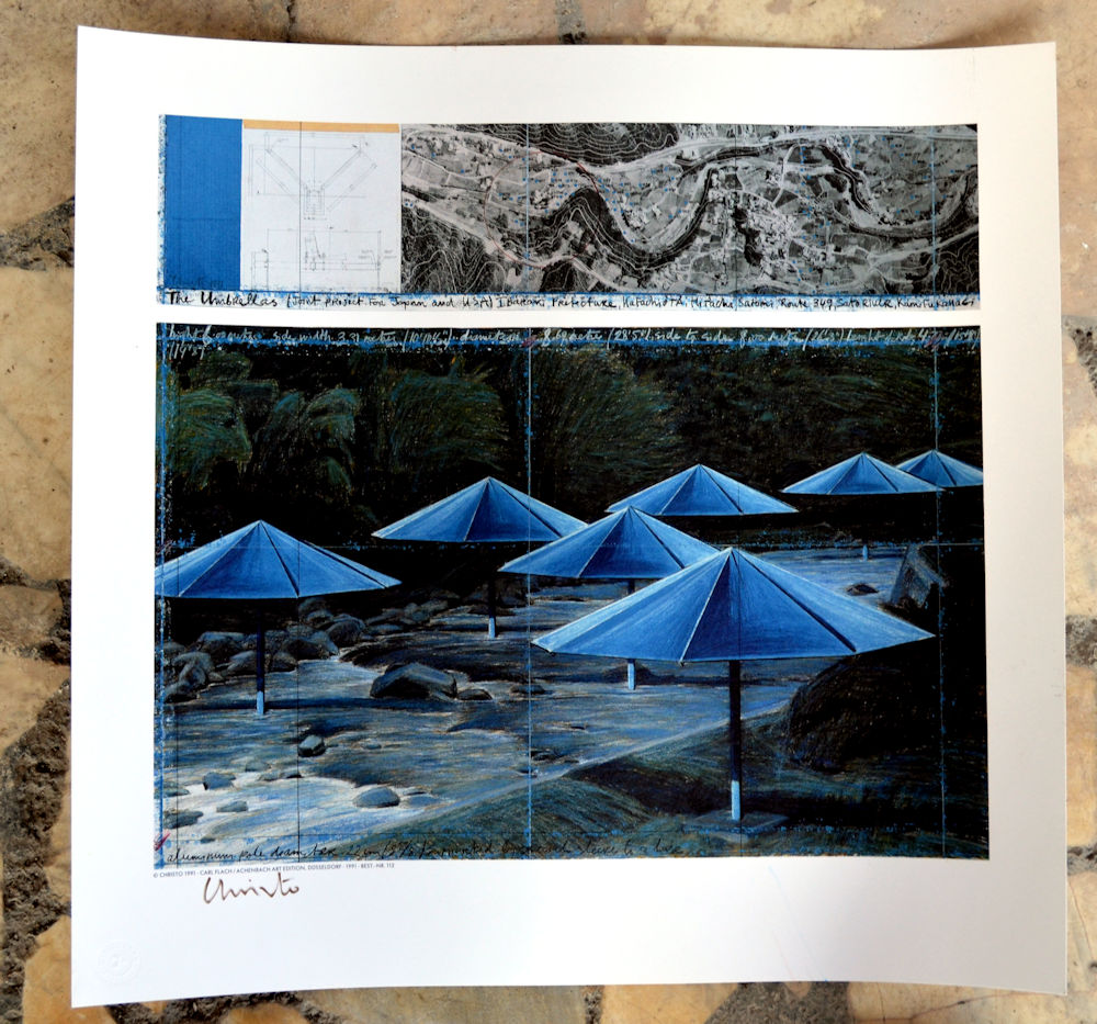 Christo - Umbrellas Japan- litho handgesigneerd kopen? Bied vanaf 250!