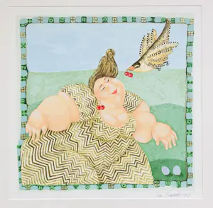 Ada Breedveld - Vrouw met kersen en vogel kopen? Bied vanaf 75!