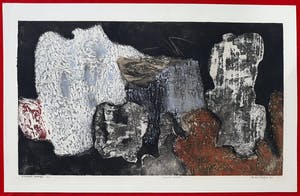 Ru van Rossem - Primordial landscape, aquatint ets met reliëfdruk kopen? Bied vanaf 75!