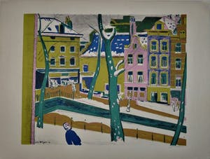 Jan Wiegers - Stadsgezicht Achterburgwal kopen? Bied vanaf 150!