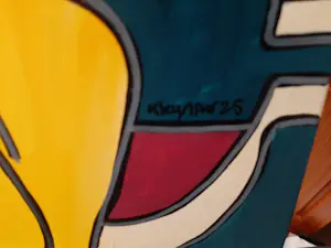 Patricia Kleyman - Acryl op doek. Titel, "Nu au vase rouge sur fond de cubisme " kopen? Bied vanaf 160!