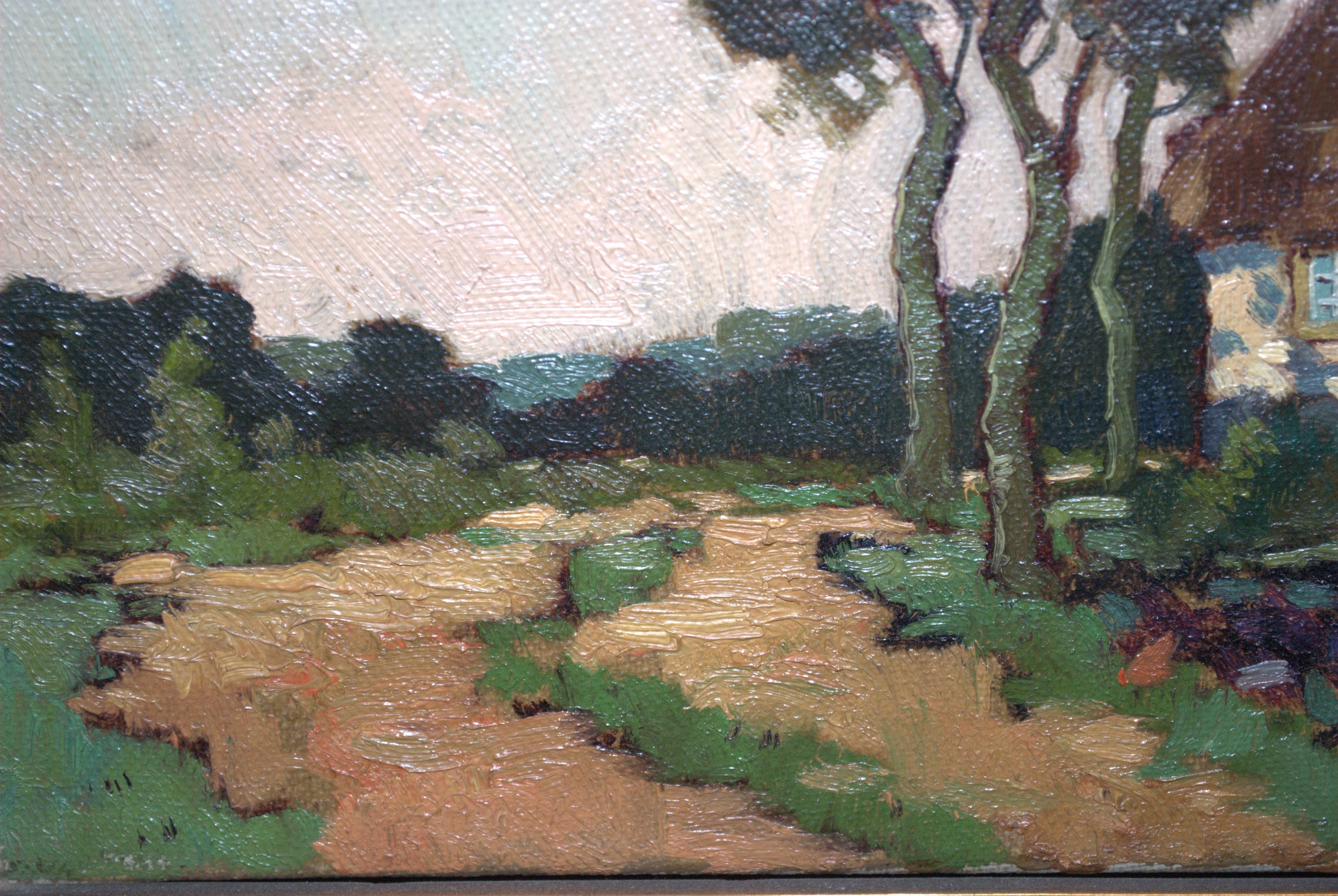 Joop Kropff - boerderij in zonnig landschap - olieverfschilderij  kopen? Bied vanaf 190!